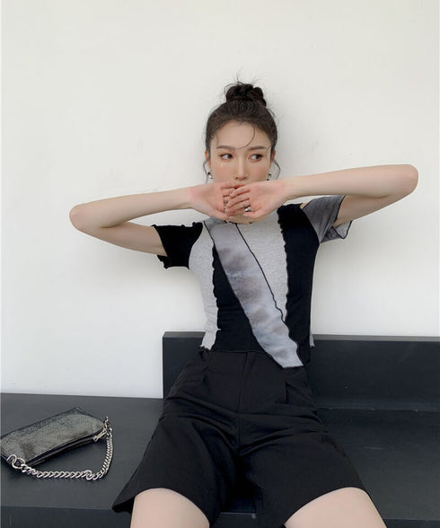 Color Block Cut-Out Top